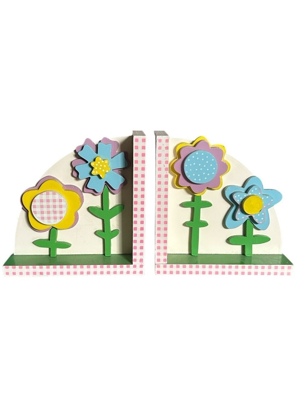 Sassafras Vintage Children’s Pink Pastel Wooden Bookends